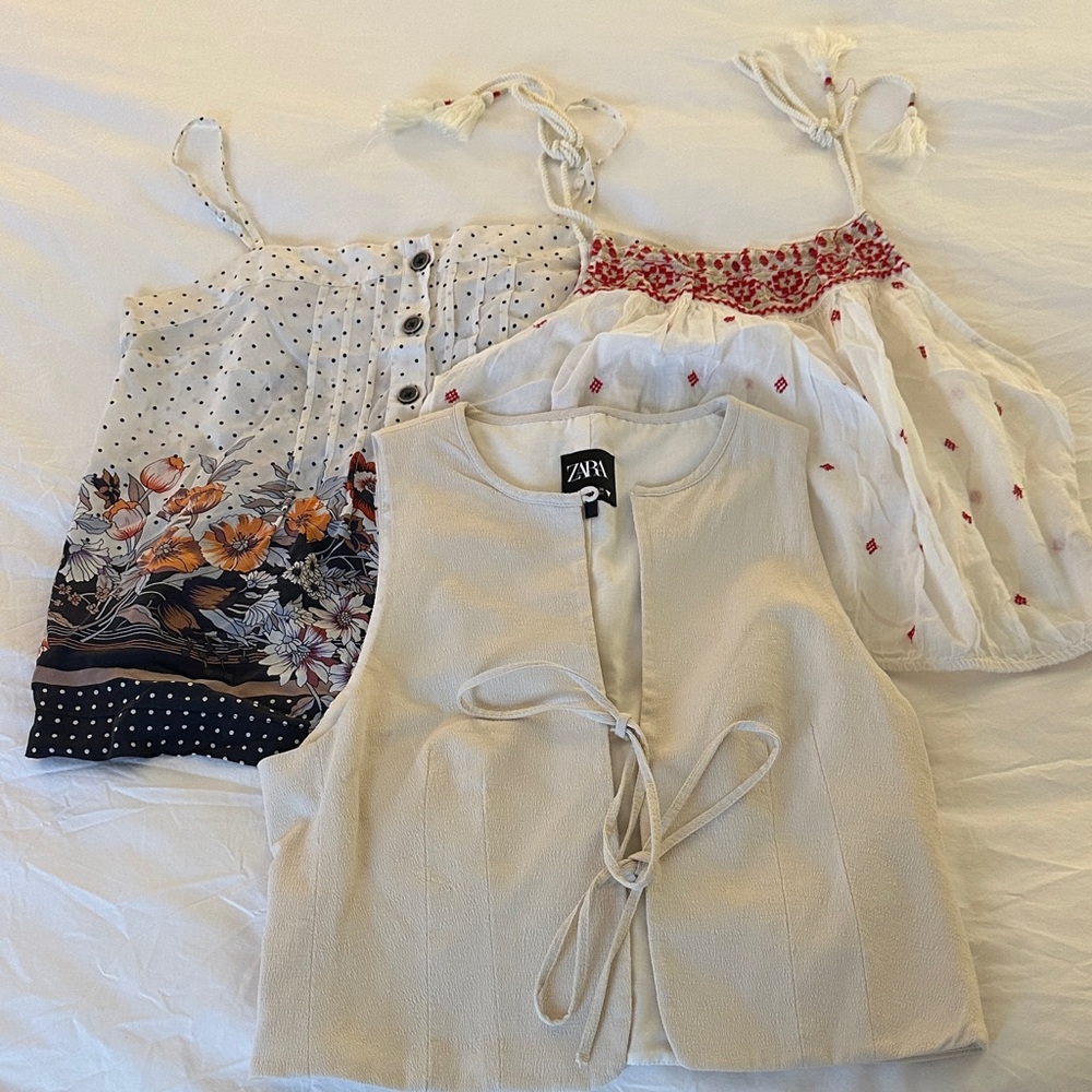 Lot of 3 size S/M trendy tank tops